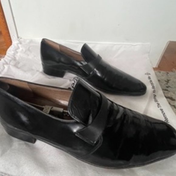 BALLY FRANCE men black patent leather loafer SIZE 12